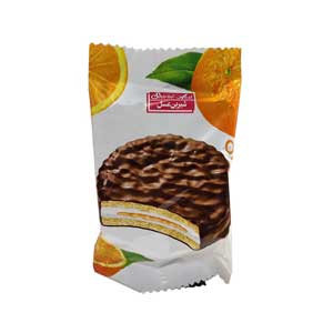 بیسکویت روکش دار شکلاتی با طعم پرتقال شیرین عسل 25 گرمی
