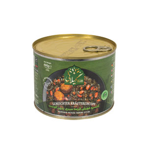 کنسرو خورش قرمه سبزی بدون گوشت گیلانی 460 گرمی