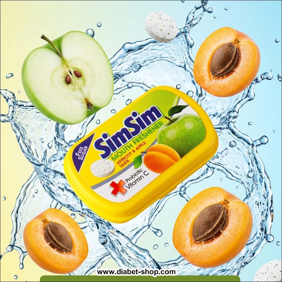 Sugar free mouth freshener tablets with apple and apricot flavor Sim Sim2