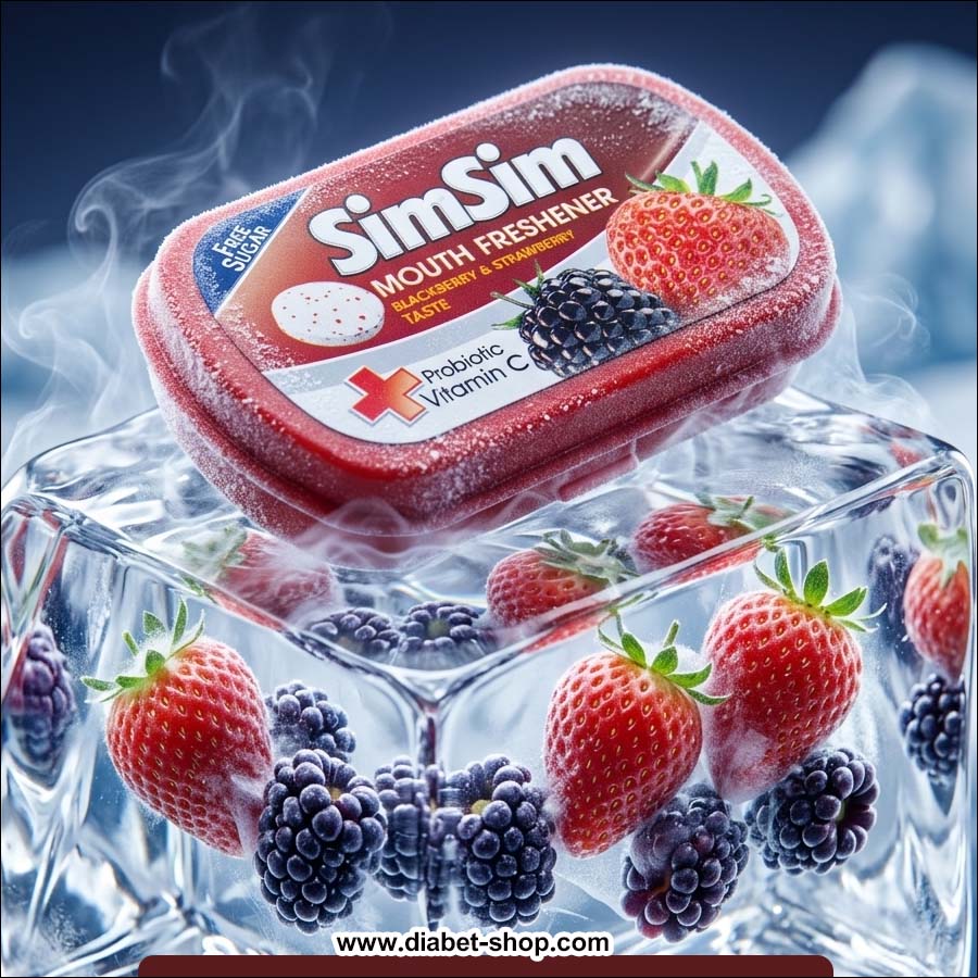 Sugar free mouth freshener tablets with strawberry and blackberry flavor Sim Sim2
