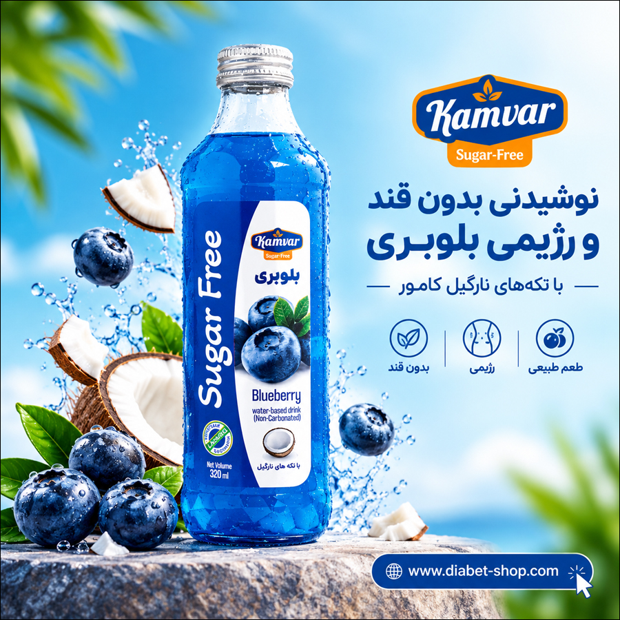 Kamvar Sugar Free Diet Blueberry Drink with Coconut Pieces