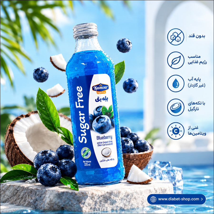 Kamvar Sugar Free Diet Blueberry Drink with Coconut Pieces2