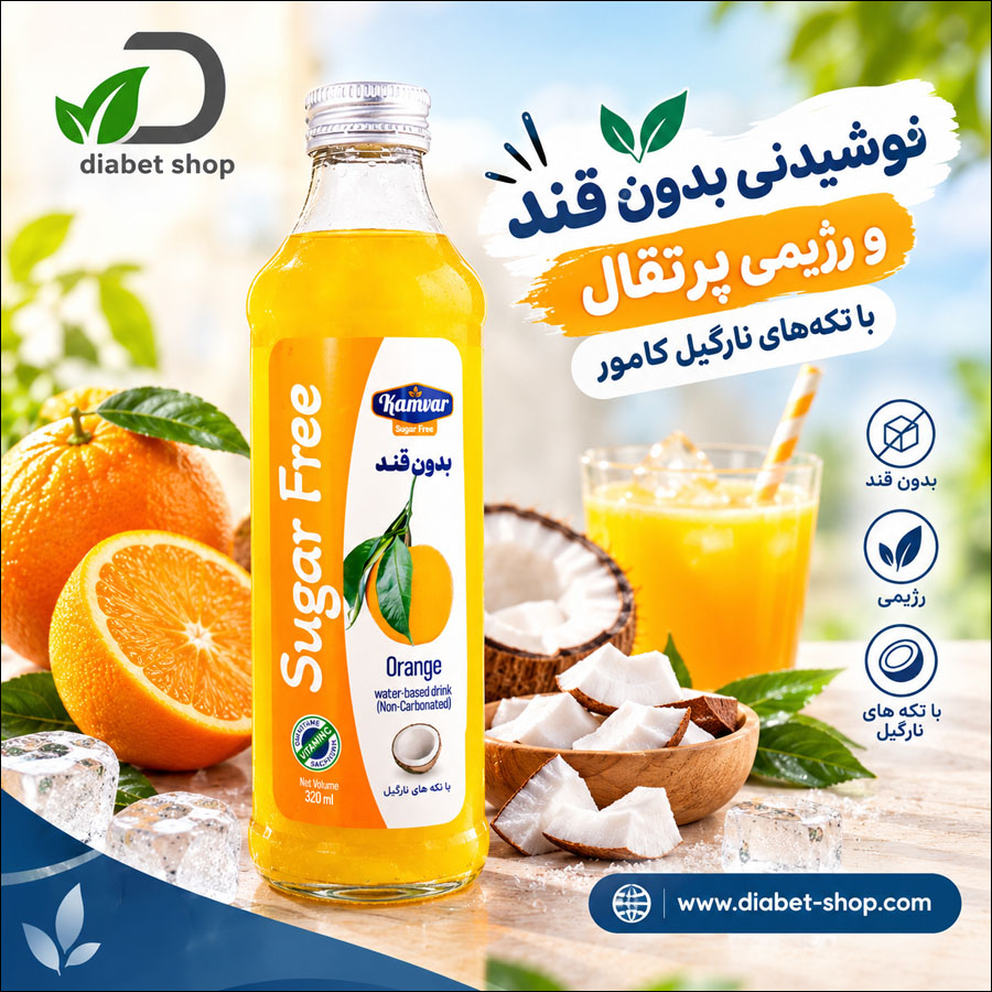 Kamvar Sugar Free Diet Orange Drink with Coconut Pieces