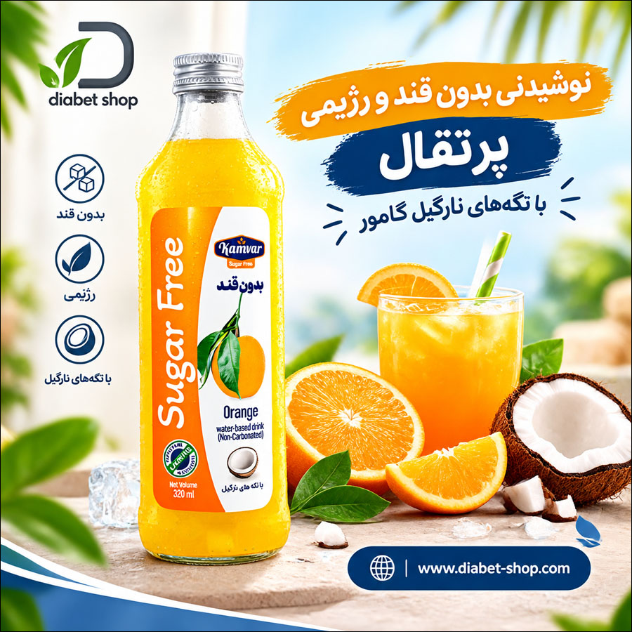 Kamvar Sugar Free Diet Orange Drink with Coconut Pieces2