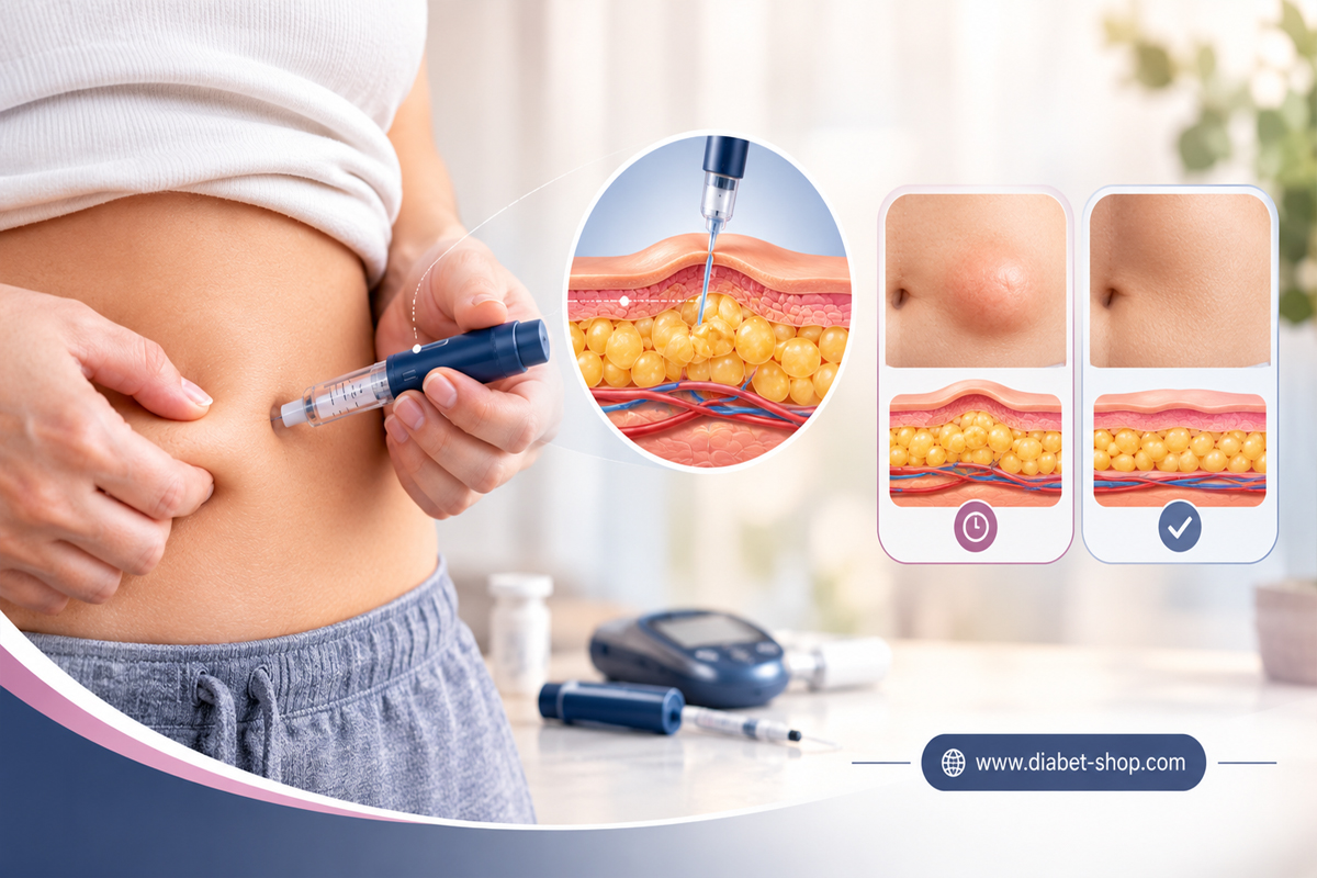 What causes insulin to accumulate under the skin after an injection3