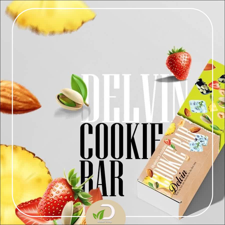 کوکی بار میوه ‌ای وگان حاوی استویا دلوین