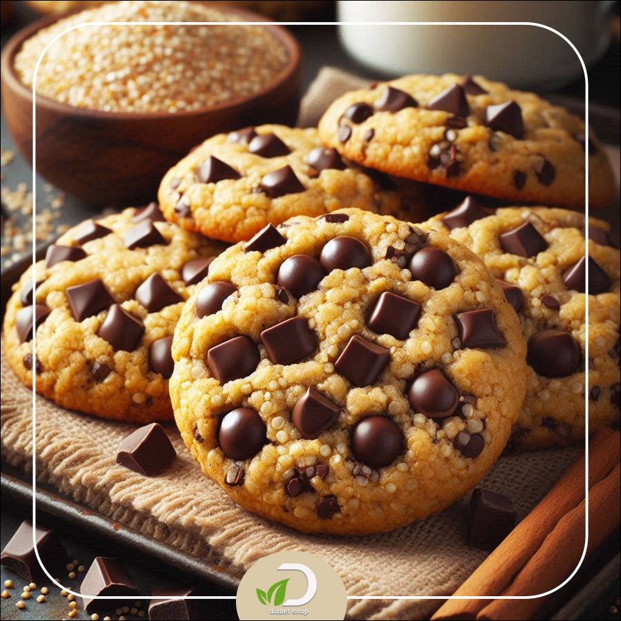 کوکی وانیلی کینوا با تکه های شکلات تلخ کینوفیت