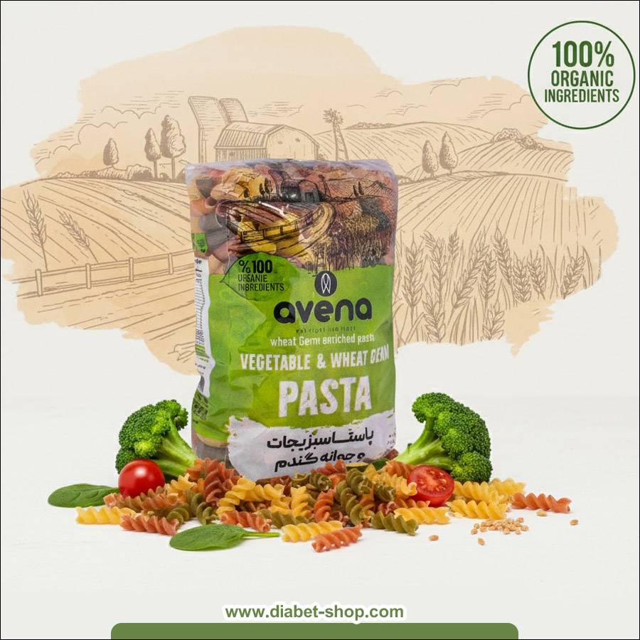 پاستا سبزیجات و جوانه گندم پیچی بدون قند اونا
