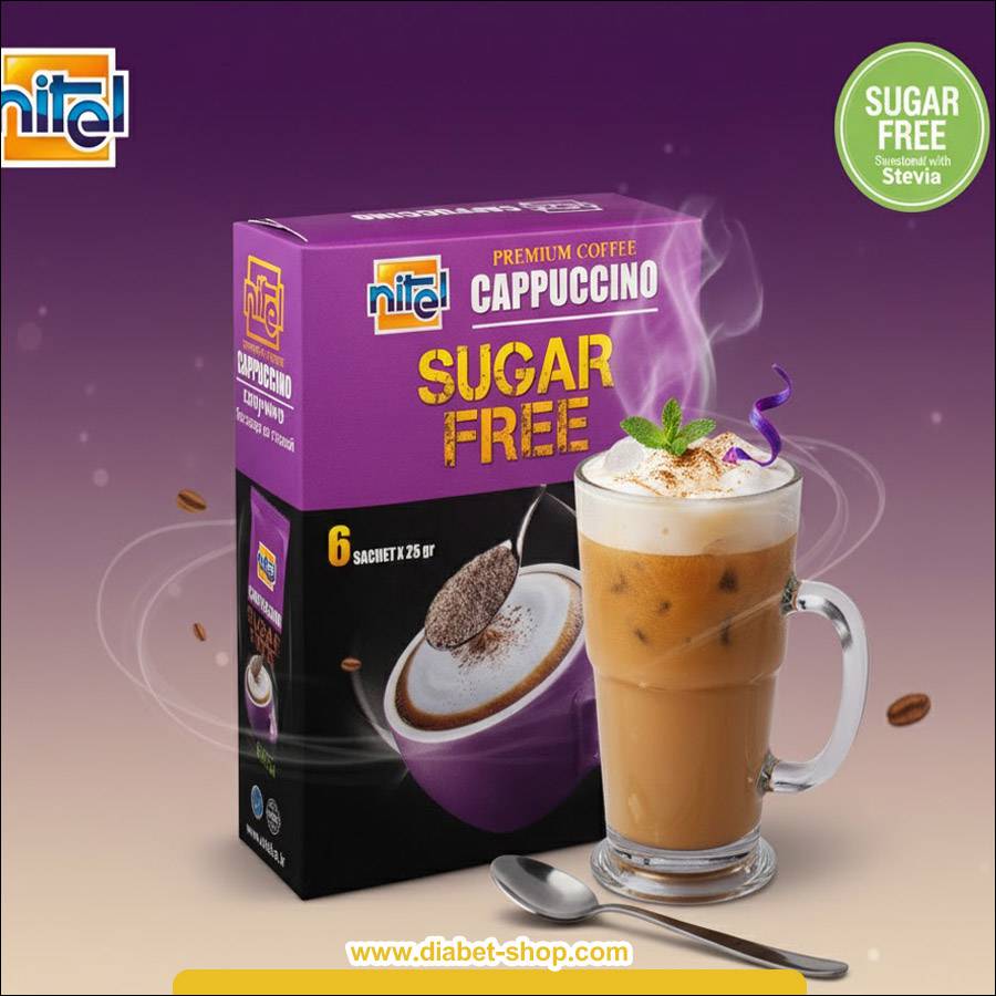 کاپوچینو بدون قند شیرین شده با استویا نیتل