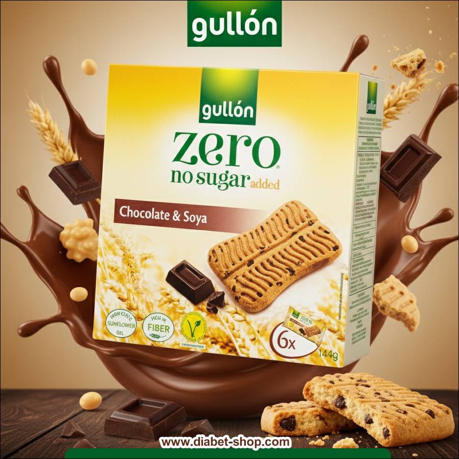 بیسکویت بدون قند با چیپس شکلات و سویا گولون