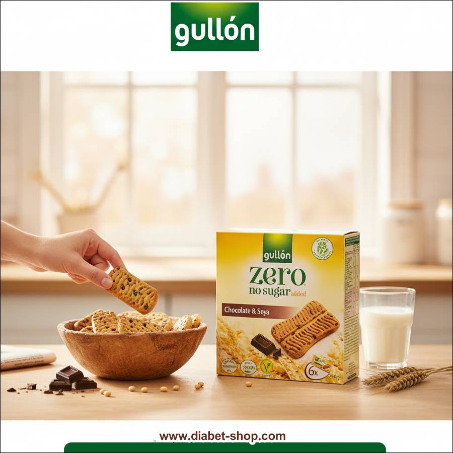 بیسکویت بدون قند با چیپس شکلات و سویا گولون