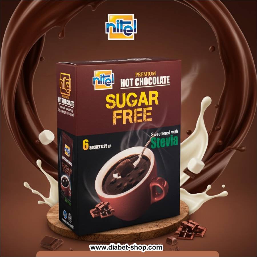 هات چاکلت بدون قند شیرین شده با استویا نیتل