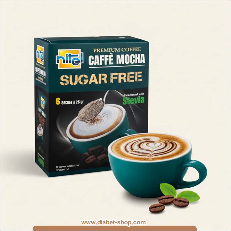 قهوه موکا بدون قند شیرین شده با استویا نیتل