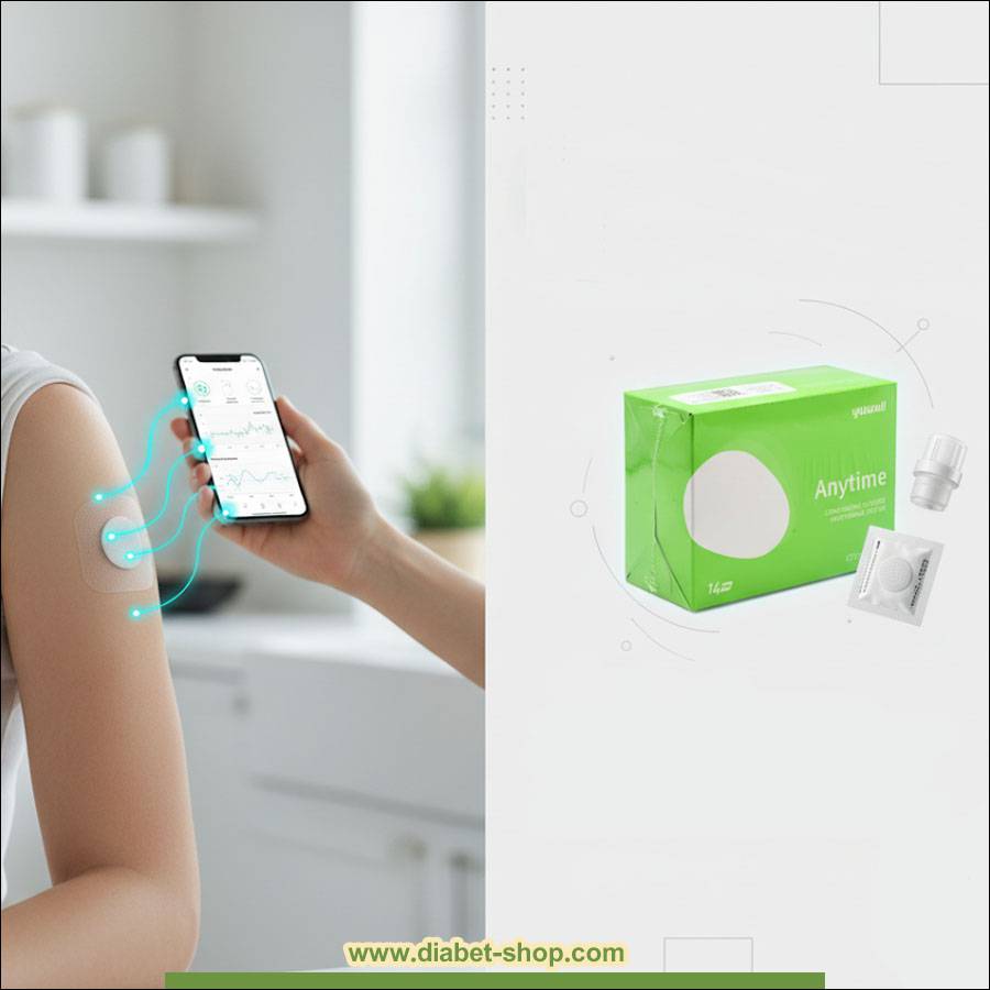 سنسور پایش مداوم قند خون انی تایم یوول مدل CT3 به همراه ترنسمیتر