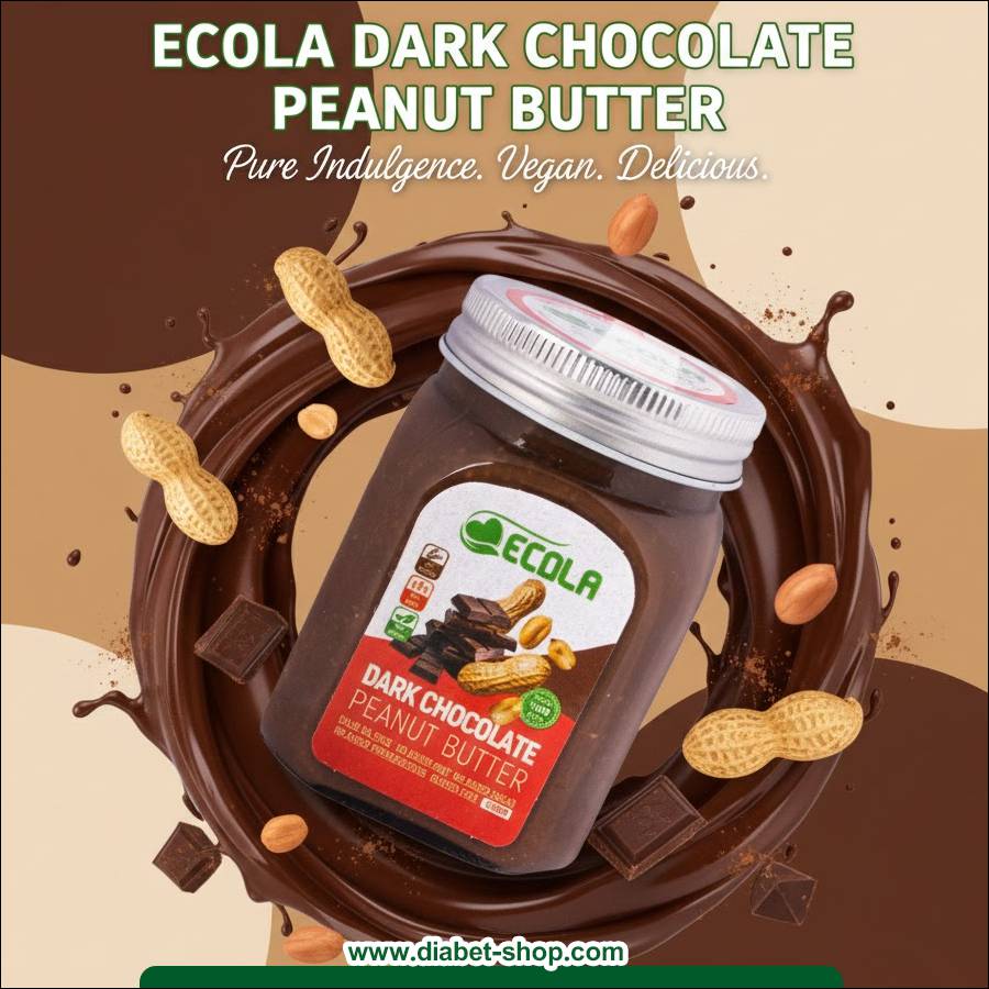 کره بادام‌ زمینی شکلاتی بدون شکر و گلوتن اکولا