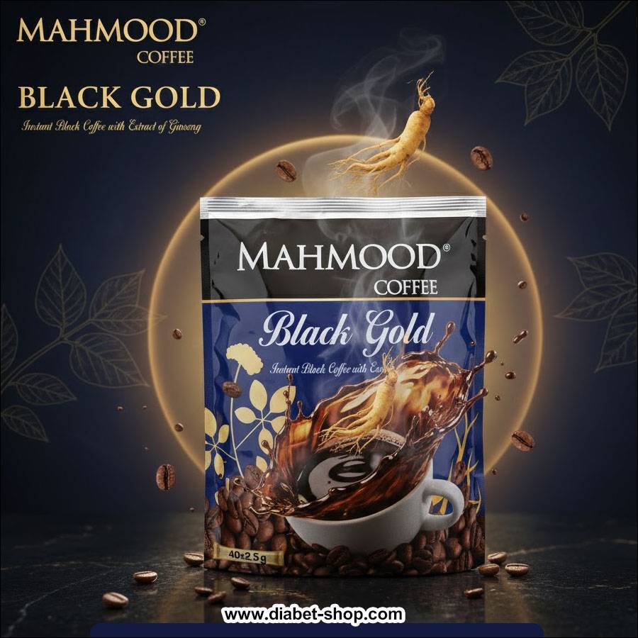 پودر قهوه فوری بدون قند بلک گلد حاوی عصاره جینسینگ محمود