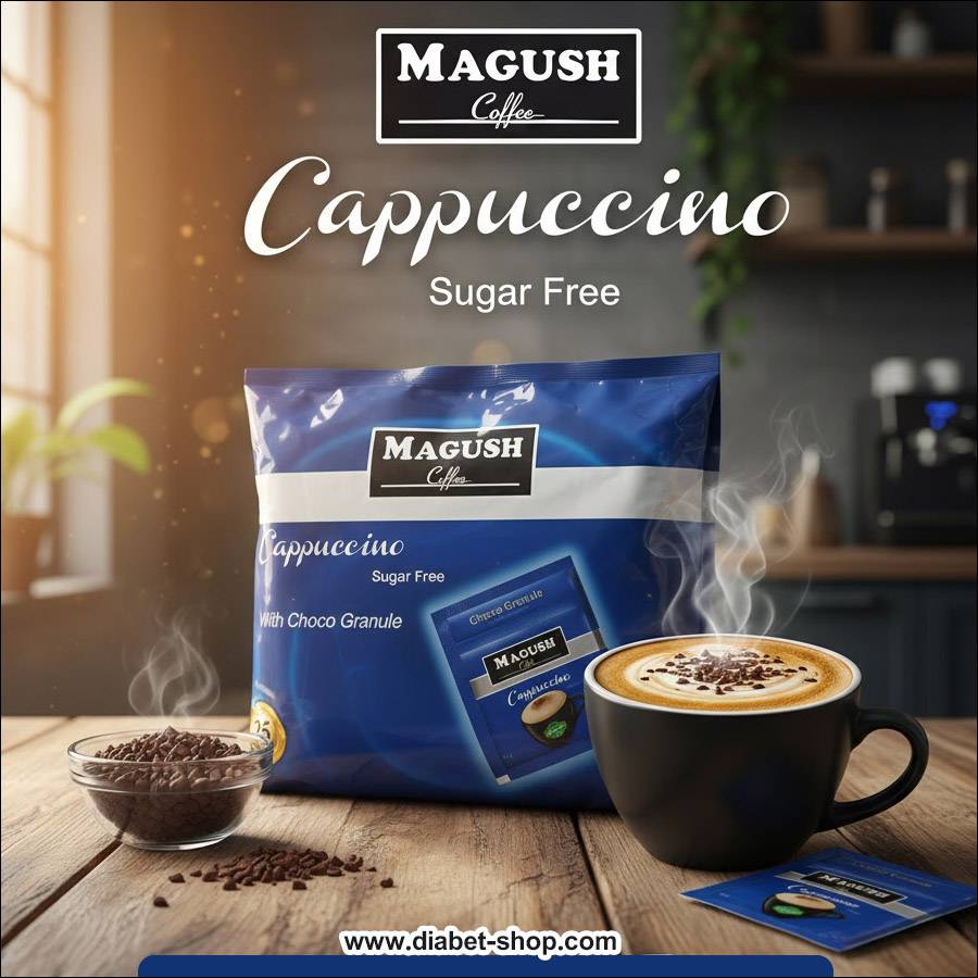 کاپوچینو بدون شکر با گرانول شکلات ماگوش