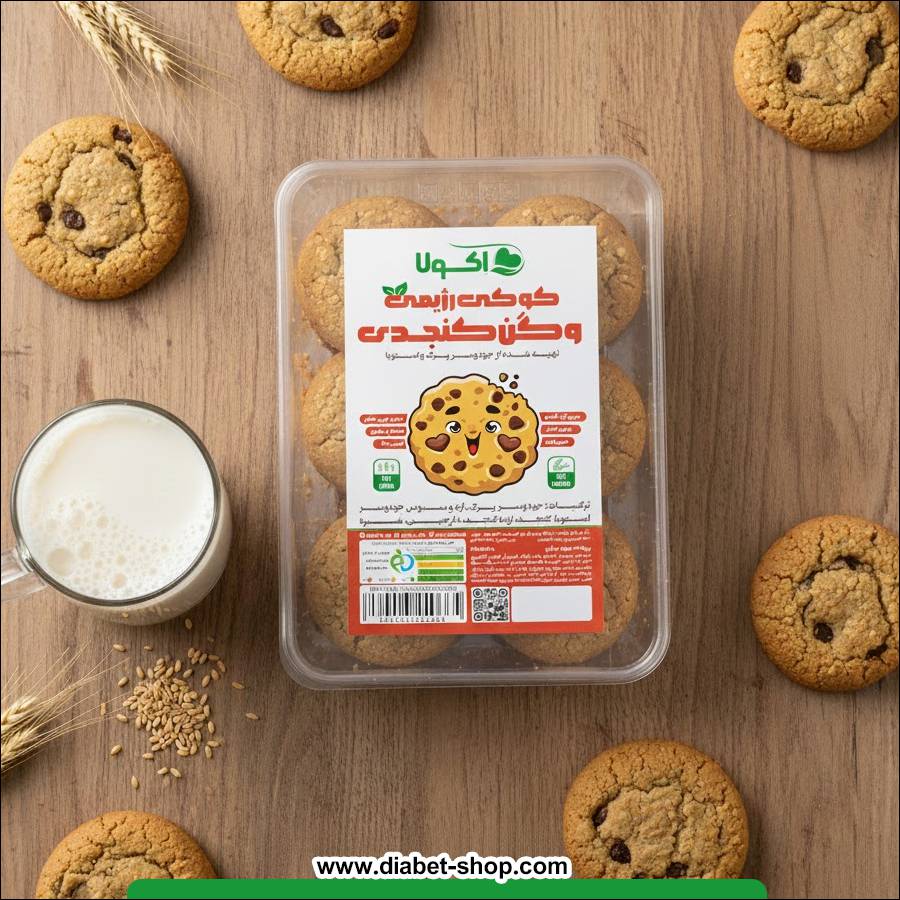 کوکی رژیمی بدون قند وگن کنجدی اکولا