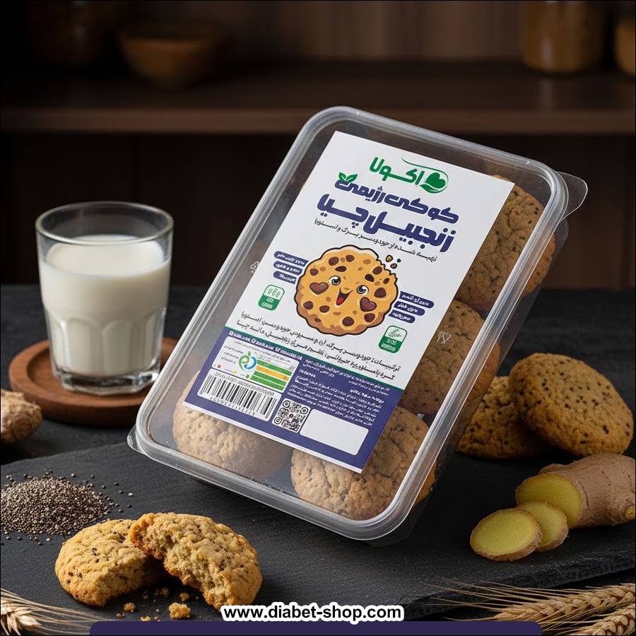 کوکی رژیمی بدون قند زنجبیل چیا اکولا