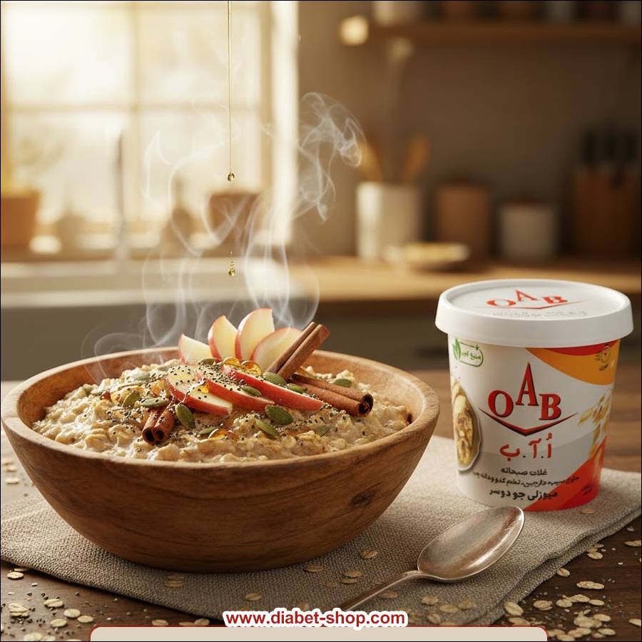 Gluten-free oat muesli with cinnamon apple