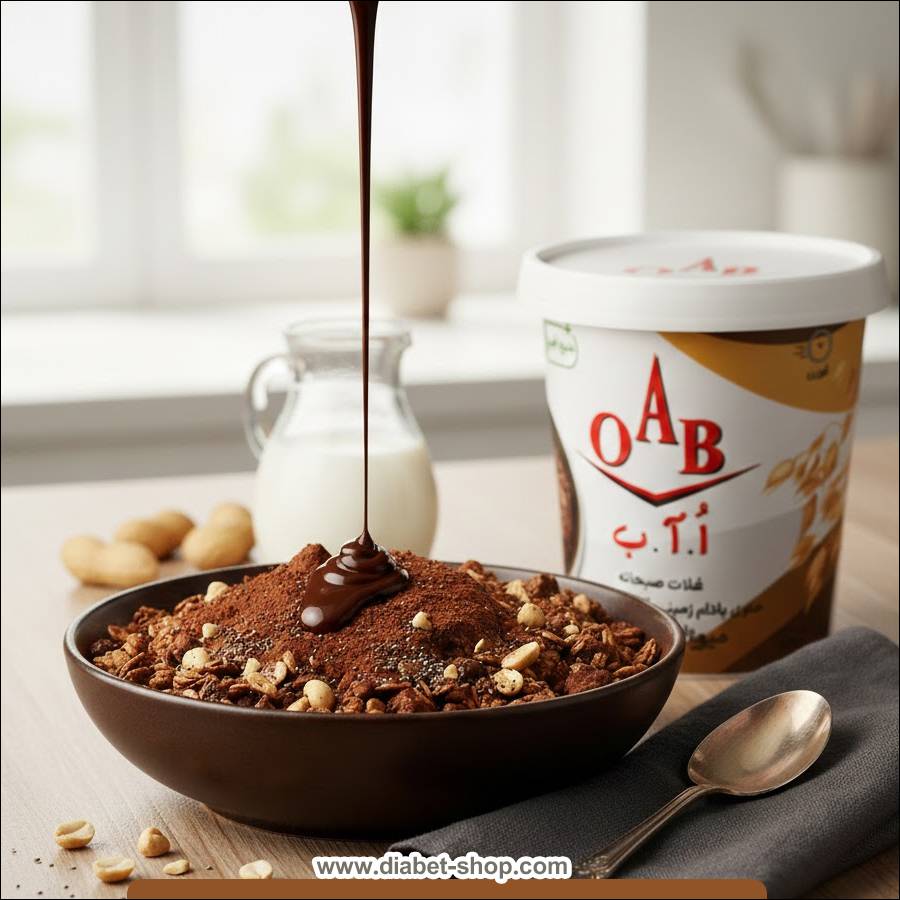 میوزلی جو دوسر حاوی بادام زمینی کاکائو و دانه چیا بدون گلوتن  OAB