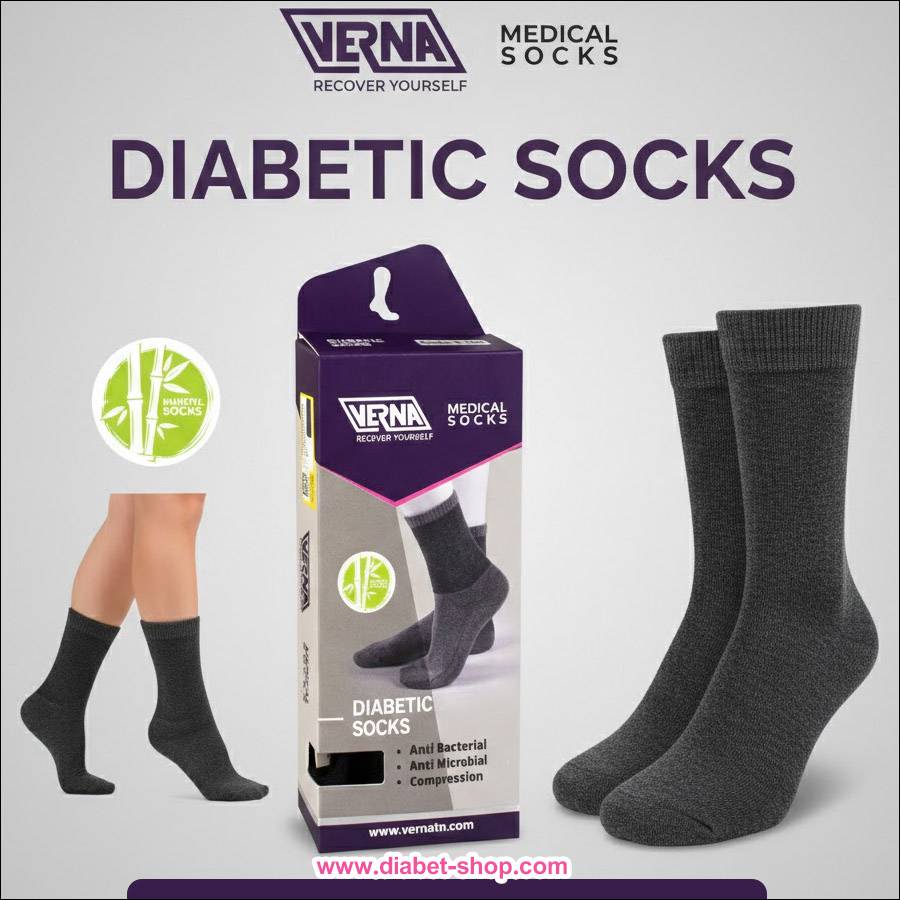 جوراب دیابت بامبو مردانه ورنا رنگ سرمه ای