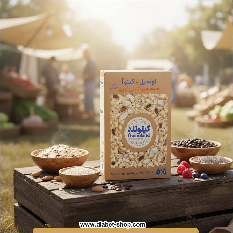 کینوا اوتمیل وگان با پودر قهوه و دانه چیا کینولند