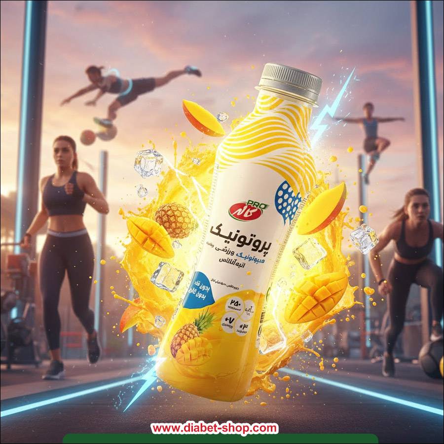 نوشیدنی پروتونیک و هیپوتونیک ورزشی ویتامینه کاله پرو با طعم انبه آناناس