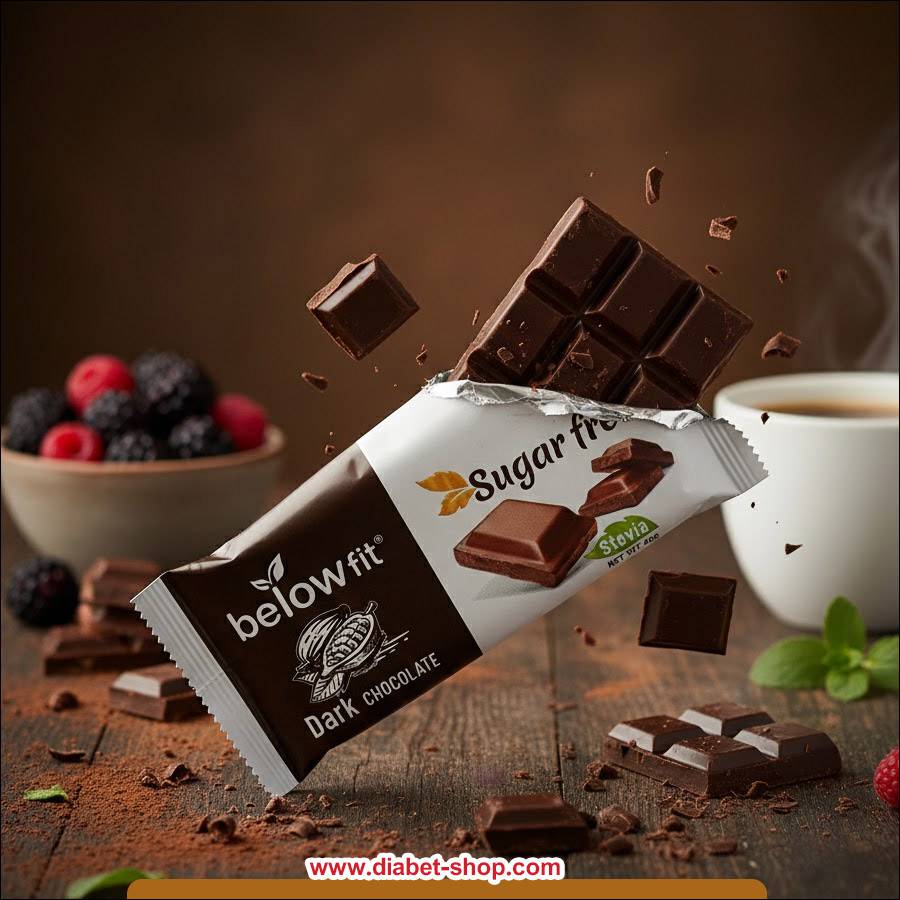 شکلات تلخ بدون قند با استویا بیلوفیت