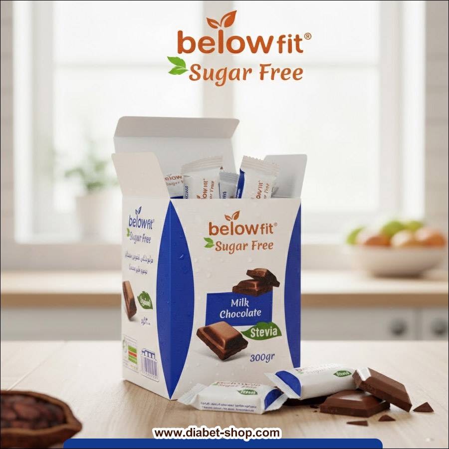 فرآورده کاکائویی شیری بدون شکر با استویا بیلوفیت