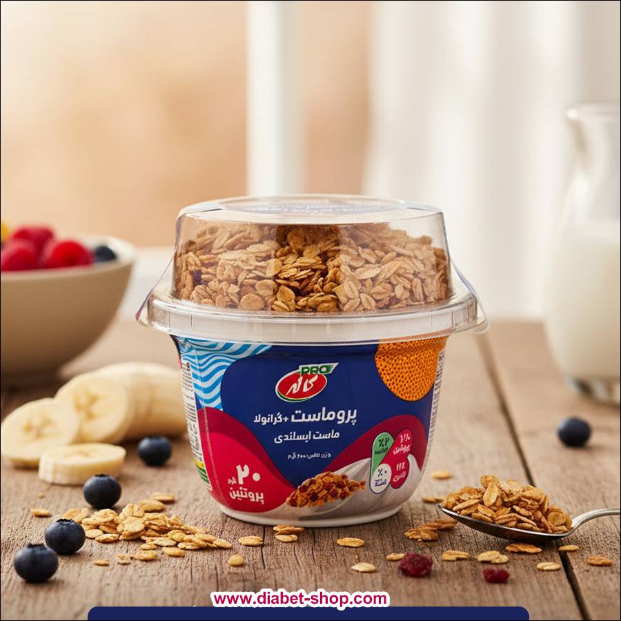 پروماست رژیمی ایسلندی همراه با گرانولا کاله پرو