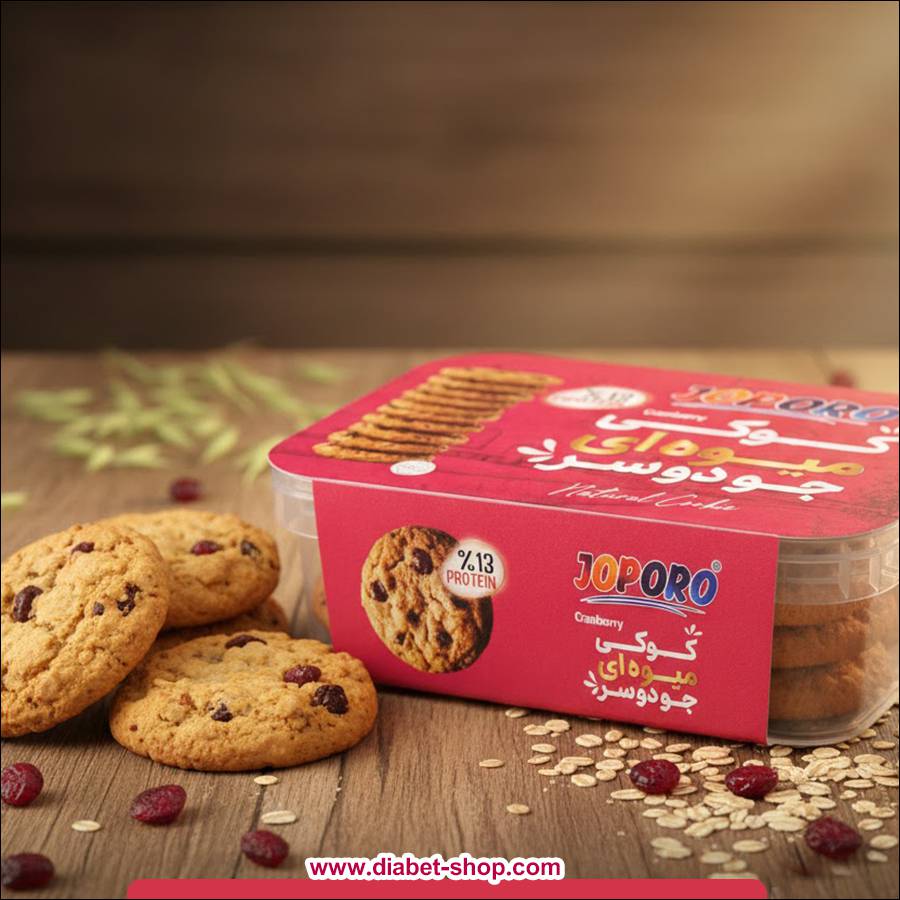 کوکی رژیمی پروتئینه جو دوسر میوه‌ ای جوپرو
