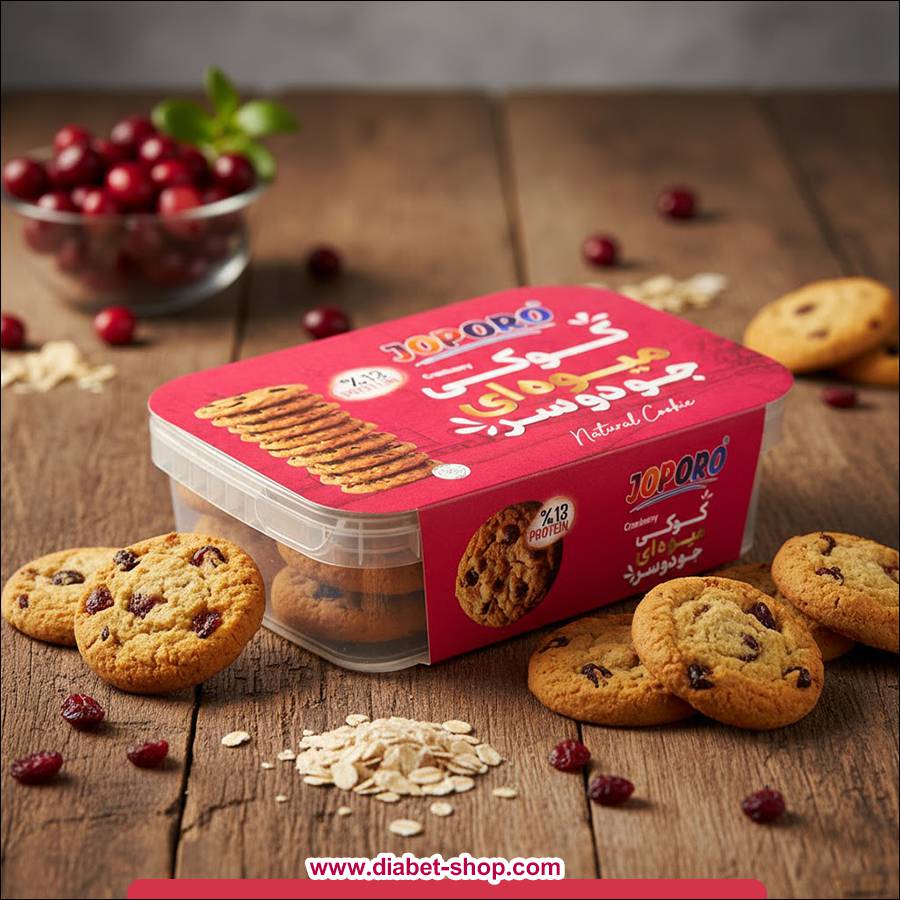 کوکی رژیمی پروتئینه جو دوسر میوه‌ ای جوپرو