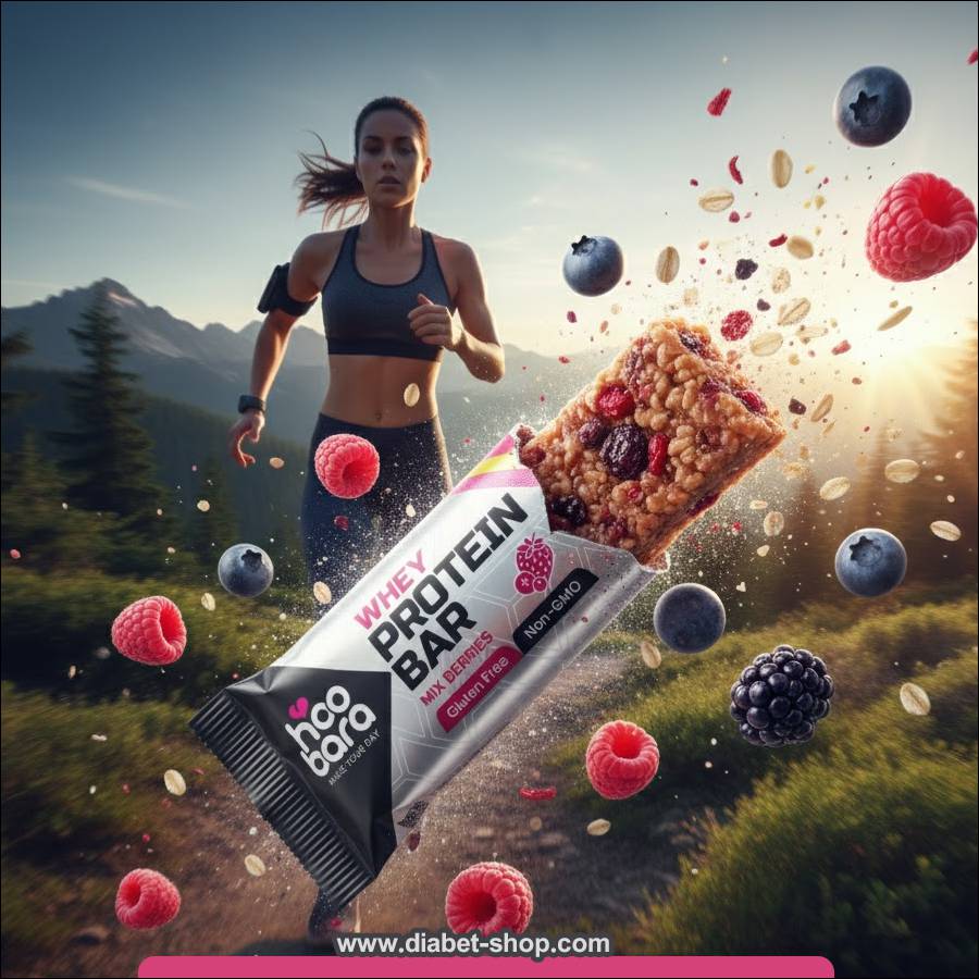 پروتئین بار بدون قند و گلوتن با پروتئین وی میکس بری هوبارا