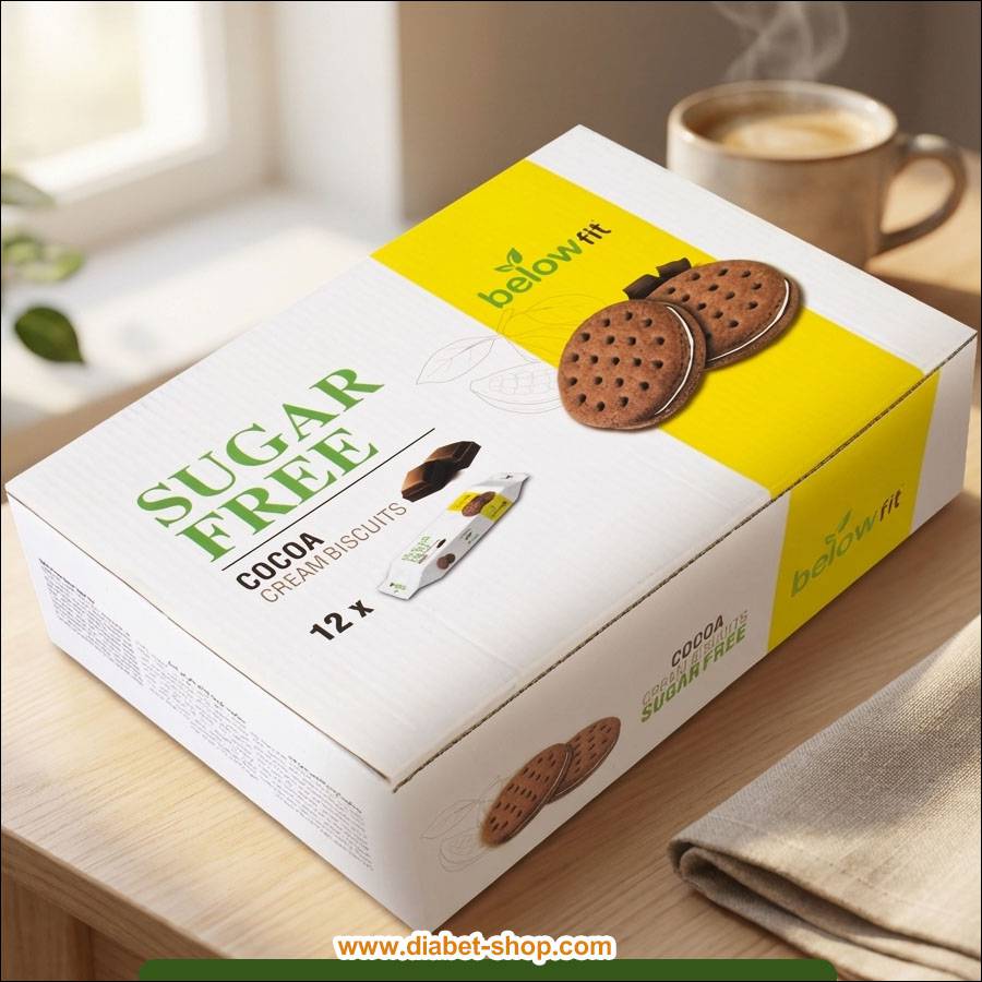 بیسکویت کرمدار کاکائویی بدون قند بیلوفیت