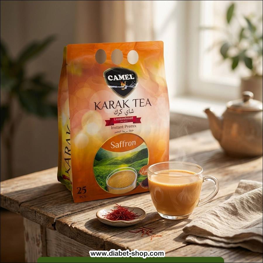 چای کرک بدون شکر با طعم زعفران کمل