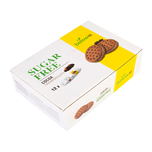 بیسکویت کرمدار کاکائویی بدون قند بیلوفیت بسته 12 عددی