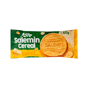 بیسکویت سبوس‌ دار غلات حاوی شیره توت سالمین 60 گرمی