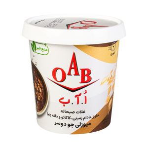 میوزلی جو دوسر حاوی بادام زمینی کاکائو و دانه چیا بدون گلوتن 55 گرمی OAB
