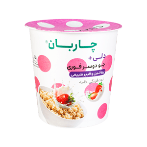 اوتمیل با طعم توت‌ فرنگی خامه چاربان 55 گرمی