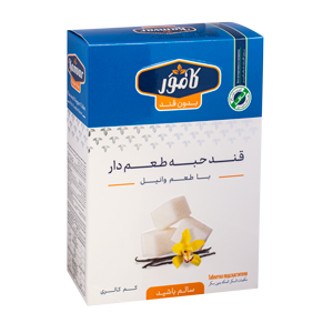 قند حبه‌ ای رژیمی و بدون قند با طعم وانیل کامور 150 گرمی