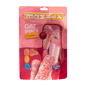 غلات بار رژیمی جو دوسر با طعم توت فرنگی مزکس 120 گرمی mazzex