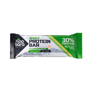 پروتئین بار بدون قند و گلوتن با پروتئین وی چیزکیک پسته هوبارا 50 گرمی