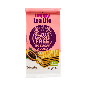 ویفر کرم کاکائویی بدون گلوتن قند و لاکتوز لی لایف 48 گرمی lea life