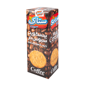 بیسکویت سبوس دار چند غله با پودر قهوه ستاک 300 گرمی