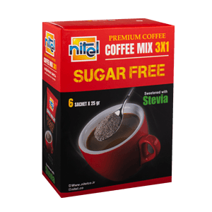 کافی میکس ۳ در ۱ بدون شکر شیرین شده با استویا نیتل بسته 6 ساشه ای
