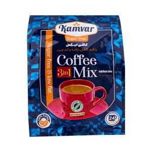 کافی میکس بدون قند ۳ در ۱ رژیمی کامور بسته 24 ساشه ای