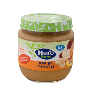 پوره مخلوط میوه بدون شکر افزوده هرو بیبی 125 گرمی HERO BABY