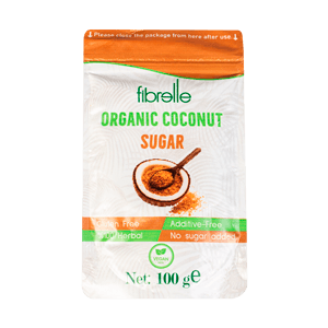 شکر نارگیل ارگانیک وگان و بدون گلوتن فیبرله 100 گرمی Fibrelle