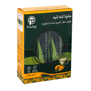 ماچا لته انبه بدون شکر شیرین‌ شده با استویا پپتینا بسته 10 ساشه ای
